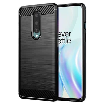 Techsuit Carbon Silicone - θήκη για Oneplus 8 - Μαύρο