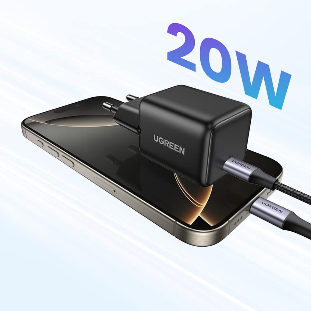 Ugreen - Wall Charger X512 (55553) - USB-C, Gan, Fast Charging, 20w, Pd3.0, Qc4, 3a - Black - Image 5
