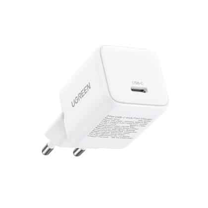 Ugreen - Wall Charger X512 (55554) - USB-C, Gan, Fast Charging, 20w, Pd3.0, Qc4, 3a - White