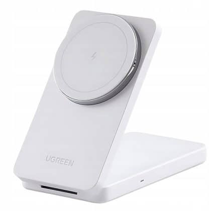Ugreen - Wireless Charger W528 (45055) - 2in1, για iPhone, Airpods, Magsafe, USB-C, Foldable, 20w, 3a, Qi2- White