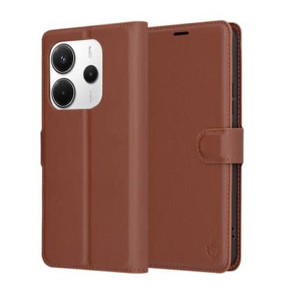 Techsuit Leather Folio - θήκη για Xiaomi Redmi Note 14 4G - Καφέ