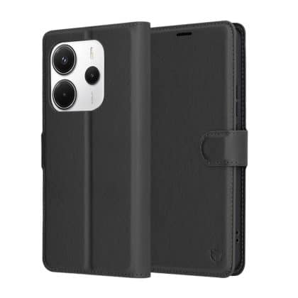 Techsuit Leather Folio - θήκη για Xiaomi Redmi Note 14 5G - Μαύρο