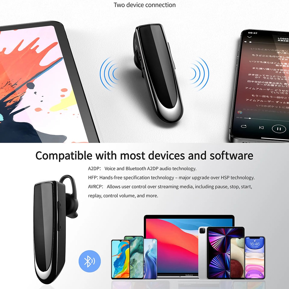 Techsuit - Ακουστικά Bluetooth Premium UrbanEar (CB1) - HandsFree, Type-C, Ακύρωση Θορύβου, Ελαφριά & Άνετα - Μαύρο - Image 6