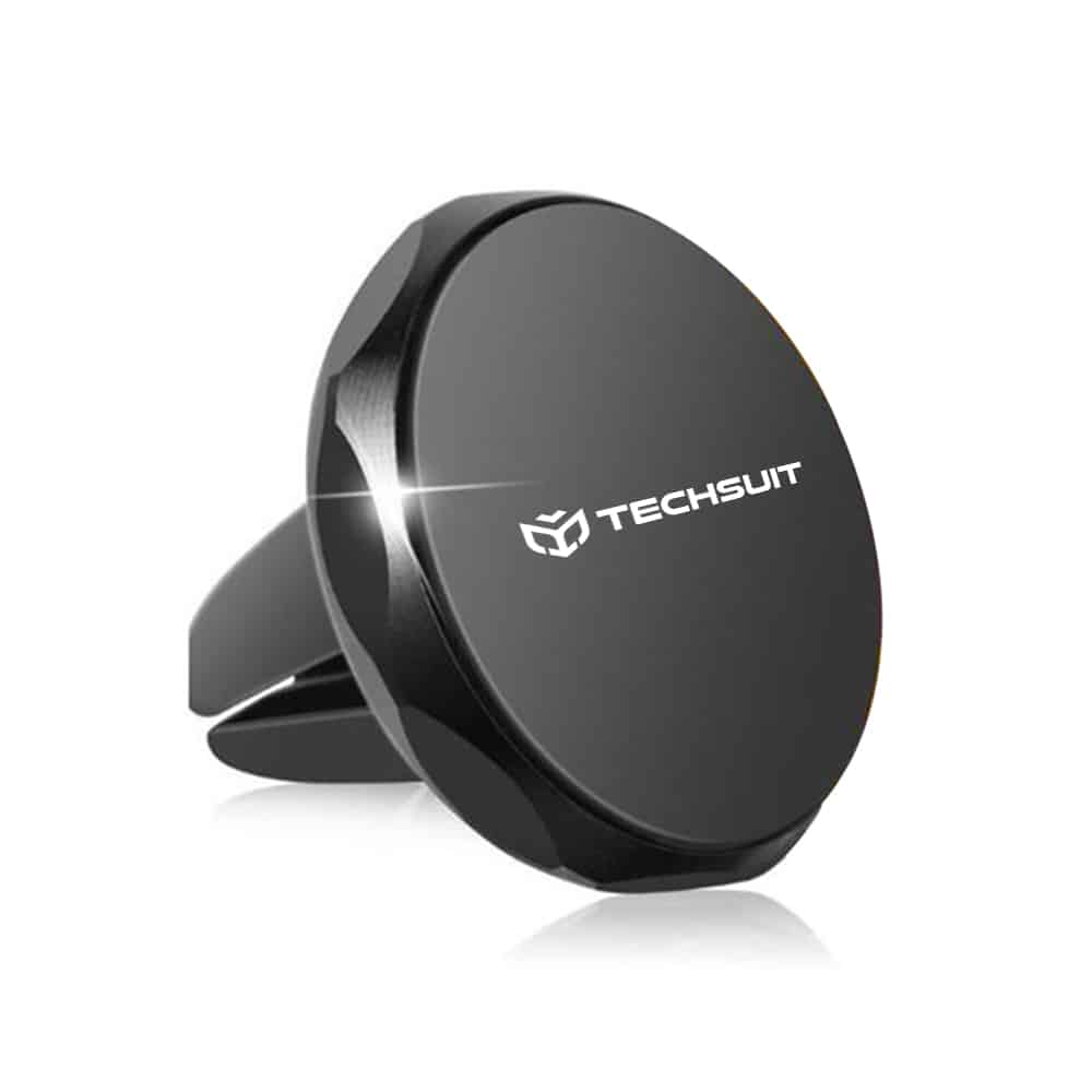 Techsuit - Βάση Αυτοκινήτου TinyGrip (S9) - για Αεραγωγό, με Μεταλλική Πλάκα, Ισχυρό Μαγνήτη, Παγκόσμια Συμβατότητα - Μαύρο / Ασημί - Image 2