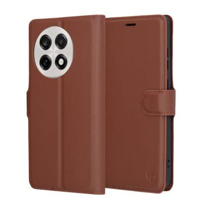 Techsuit Leather Folio - θήκη για Oneplus 13R - Καφέ