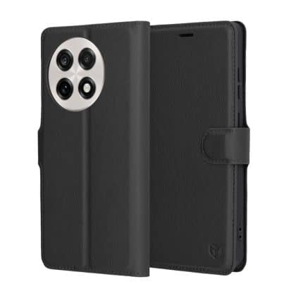 Techsuit Leather Folio - θήκη για Oneplus 13R - Μαύρο