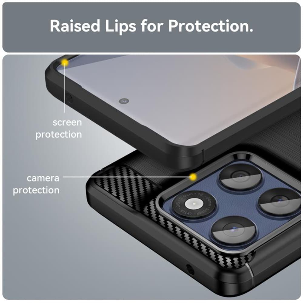 Techsuit Carbon Silicone - θήκη για Motorola Edge 60 - Μαύρο - Image 5