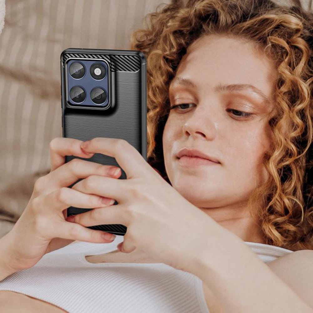 Techsuit Carbon Silicone - θήκη για Motorola Edge 60 - Μαύρο - Image 6