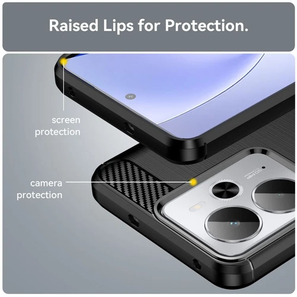 Techsuit Carbon Silicone - θήκη για Realme 14 / 14T - Μαύρο - Image 2