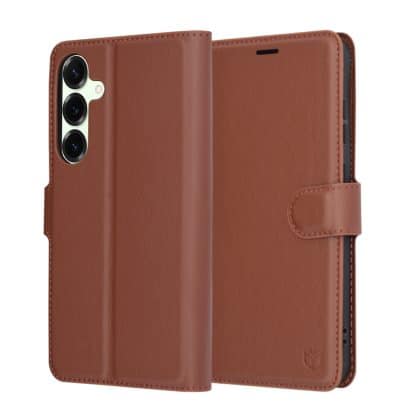 Techsuit Leather Folio - θήκη για Samsung Galaxy S25+ - Καφέ