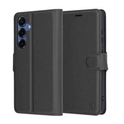 Techsuit Leather Folio - θήκη για Samsung Galaxy S25 - Μαύρο