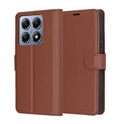 Techsuit Leather Folio - θήκη για Xiaomi 14T Pro - Καφέ