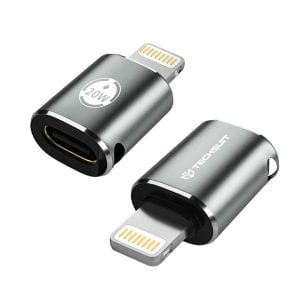 Techsuit - Premium OTG Adapter TitanCoreX (A11) - Type-C σε Lightning, 3A, Κράμα αλουμινίου, Plug&Play, Γρήγορη μεταφορά - Γκρι