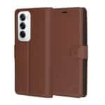 Techsuit Leather Folio - θήκη για Oppo Reno12 - Καφέ