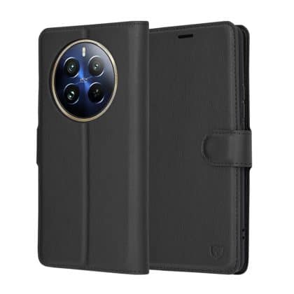 Techsuit Leather Folio - θήκη για Realme 12 Pro - Μαύρο