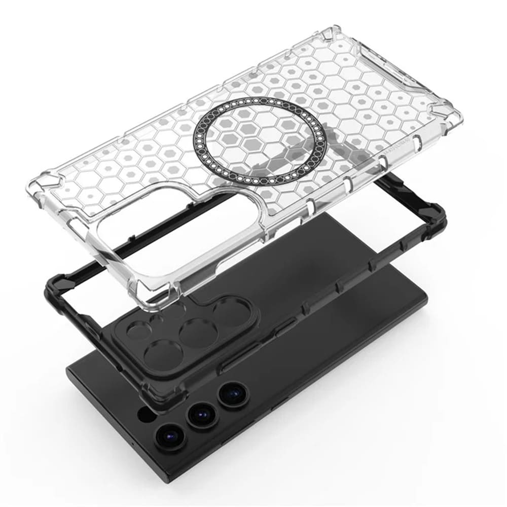 Techsuit HoneyComb Shield MagSafe - θήκη για Samsung Galaxy S25 Ultra - Λευκό - Image 3