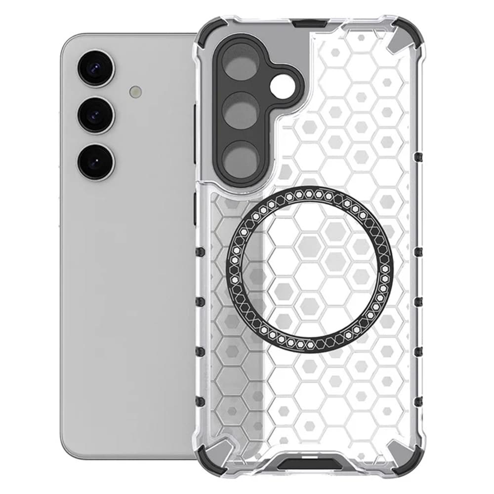 Techsuit HoneyComb Shield MagSafe - θήκη για Samsung Galaxy S25 - Λευκό - Image 2