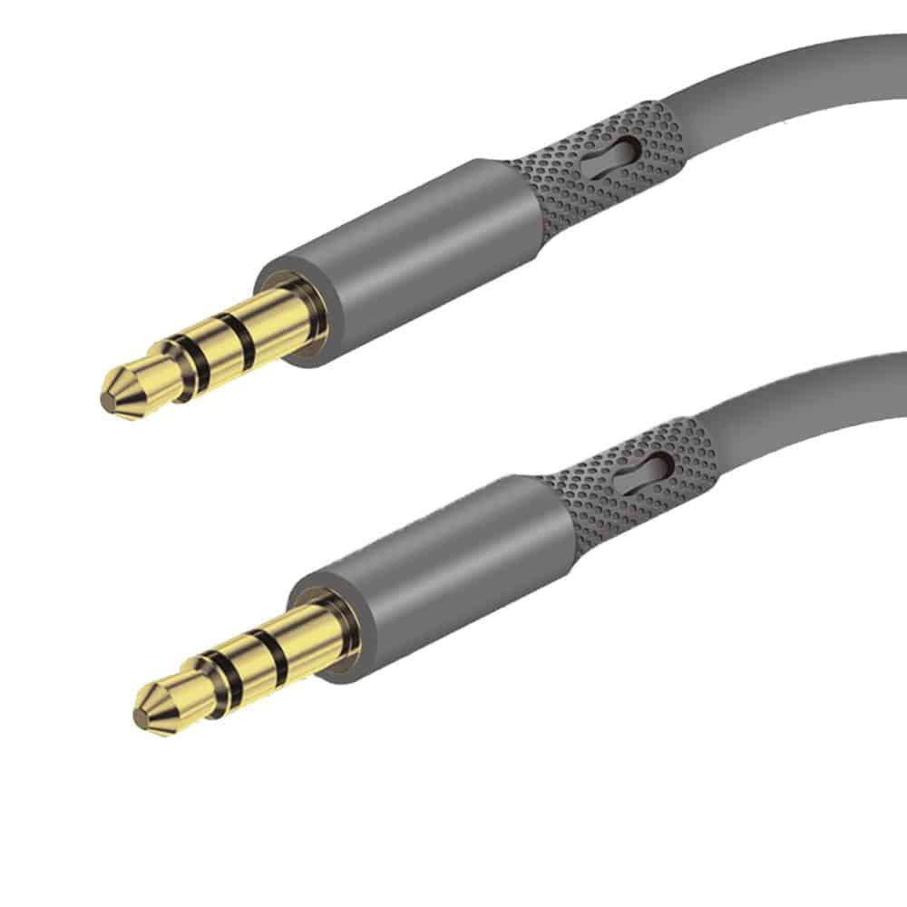 Techsuit - Προσαρμογέας καλωδίου Premium SoundFleX (AC3) - 3,5 χιλ. σε υποδοχή, ποιότητα Hi-Fi, Silica Gel - Γκρι - Image 2