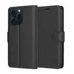 Techsuit Leather Folio - θήκη για Apple iPhone 15 Pro - Μαύρο