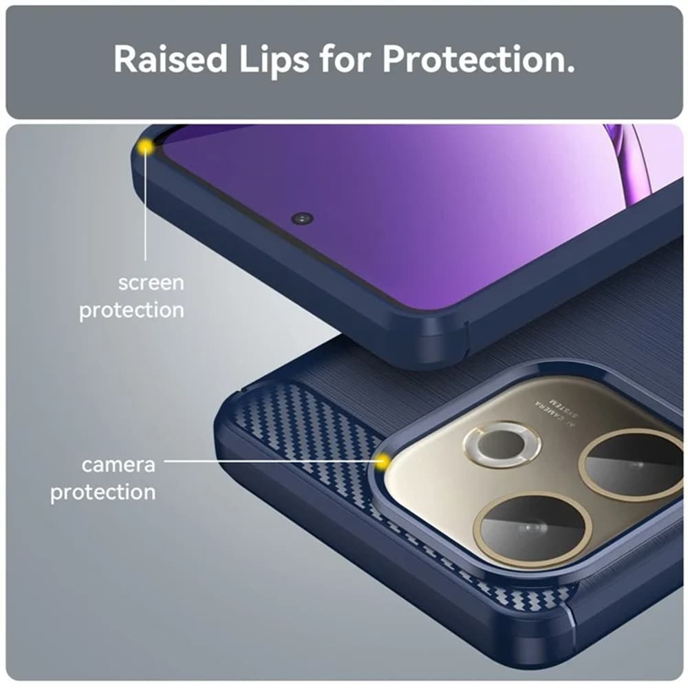 Techsuit Carbon Silicone - θήκη για Oppo A5 Pro 4G - Μπλε - Image 4