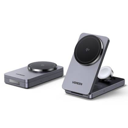 Ugreen - Wireless Charging Station W707 (45025) - With Wall Charger, για Apple Watch, iPhone, Airpods, Qi2, 25w - Gray