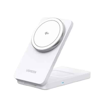 Ugreen - Wireless Charger W706 (45057) - Magsafe, 2in1, για iPhone, Airpods, USB-C Καλώδιο, 20w, 3a, Qi2, Mpp, 1m - White