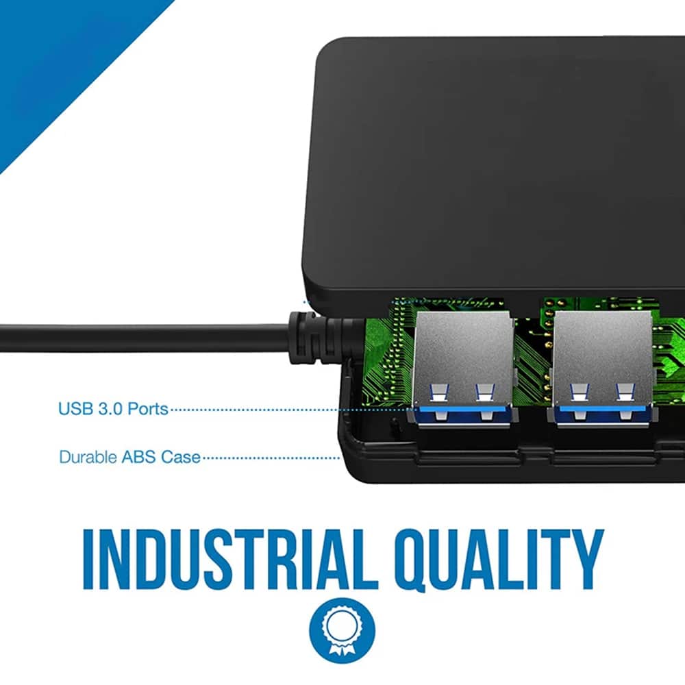 Techsuit - Σταθμός σύνδεσης QuantumNode 4 σε 1 (H15) - USB σε 4x USB 3.0, ABS - Μαύρο - Image 2