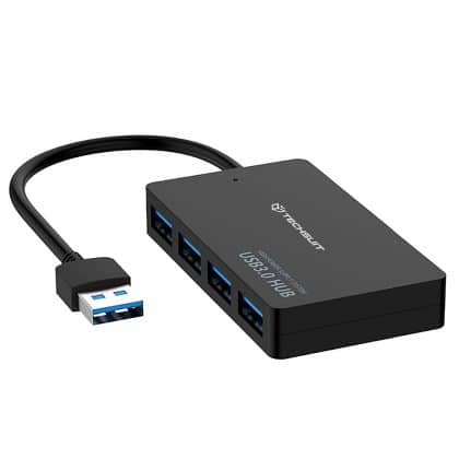 Techsuit - Σταθμός σύνδεσης QuantumNode 4 σε 1 (H15) - USB σε 4x USB 3.0, ABS - Μαύρο