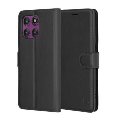 Techsuit Leather Folio - θήκη για Motorola Edge 60 Pro - Μαύρο