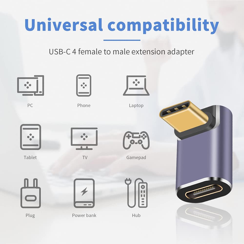 Techsuit - Premium OTG Adapter TitanCoreX (A12) - Type-C σε Type-C, 40Gbps, 3A, Plug and Play, Υποστήριξη γρήγορης φόρτισης PD - Γκρι - Image 7