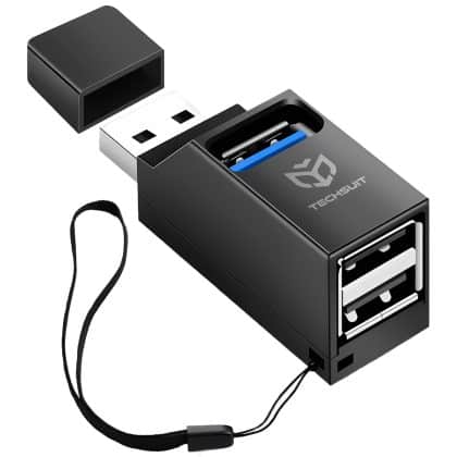Techsuit - Μίνι Σταθμός Σύνδεσης EchoLink 3 σε 1 (H11) - USB σε 2x USB 2.0, 1x USB 3.0, 5Gbps - Μαύρο
