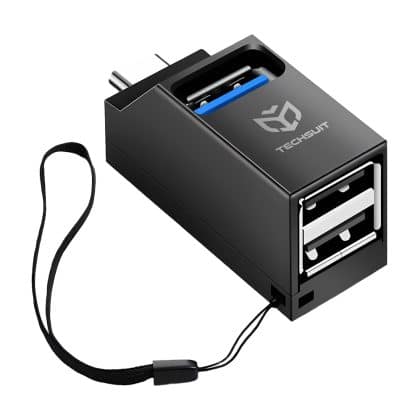 Techsuit - Μίνι Σταθμός Σύνδεσης EchoLink 3 σε 1 (H10) - Τύπος-C σε 2x USB 2.0, 1x USB 3.0 - Μαύρο