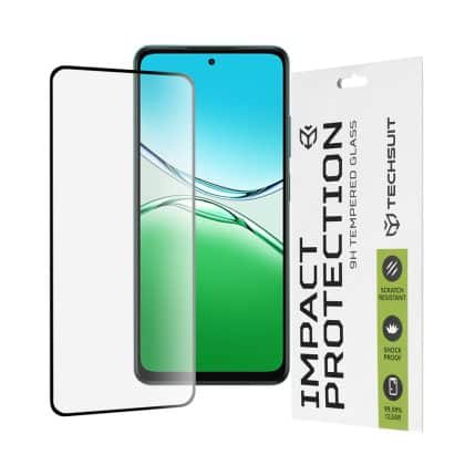 Techsuit - 111D Πλήρης Κάλυψη / Πλήρες Γυαλί με Κόλλα - Oppo A5 4G - Μαύρο