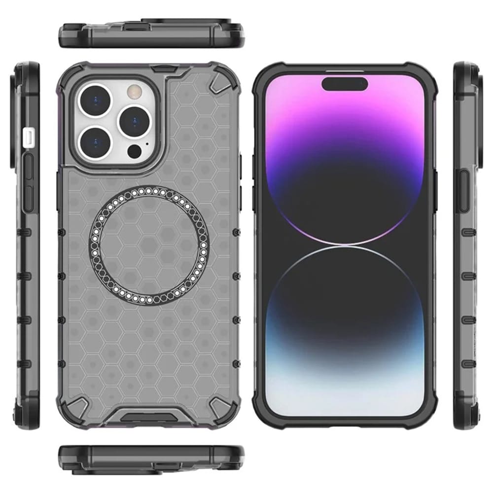 Techsuit HoneyComb Shield MagSafe - θήκη για Apple iPhone 14 Pro - Μαύρο - Image 4