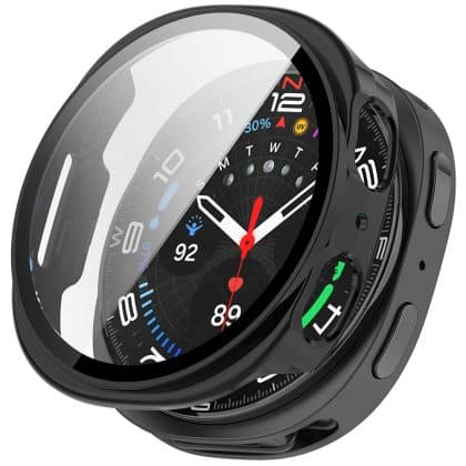 Techsuit - Defense360 Pro + Screen Protector - Samsung Galaxy Watch8 44mm - Matte Black