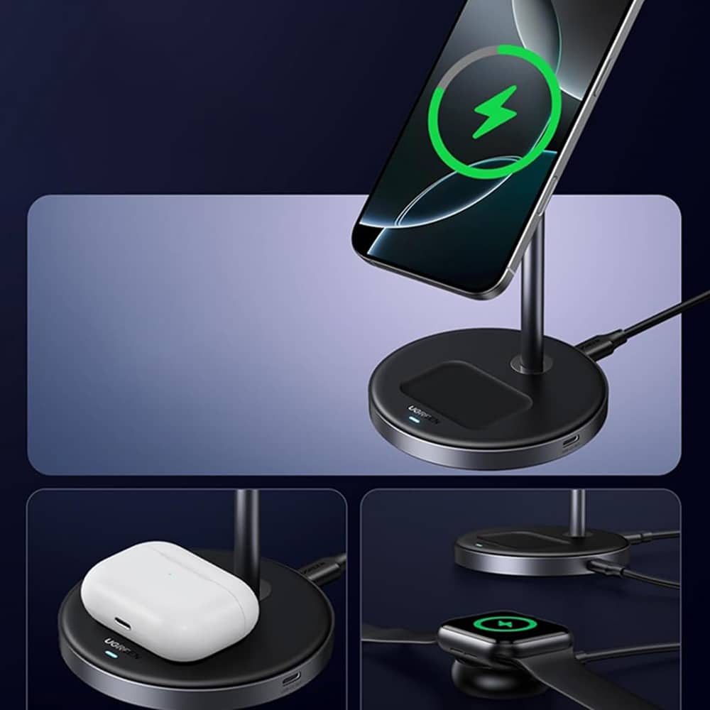 Ugreen - Wireless Charger W710 (45382) - Magsafe-Compatible, για iPhone, Airpods, With Type-C Καλώδιο, Qi2, 20w - Black - Image 4