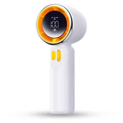 Techsuit - Φορητός μίνι ανεμιστήρας Premium (Z11) - με ψηφιακή οθόνη LED, επαναφορτιζόμενη θύρα USB-C, 100 ταχύτητες ανέμου - λευκό