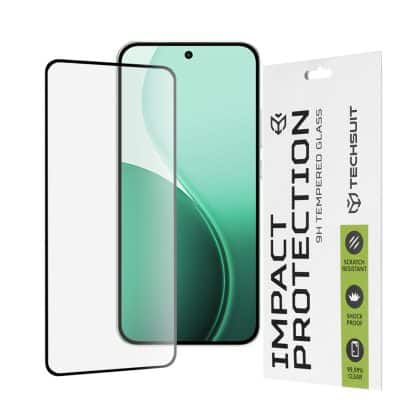 Techsuit - 111D Πλήρης Κάλυψη / Πλήρες Γυαλί με Κόλλα - Oppo Reno14 - Μαύρο