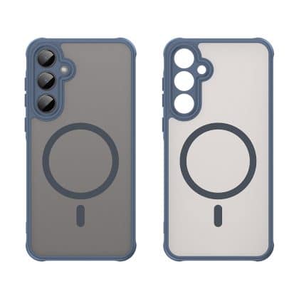 Μπλε θήκη Techsuit HaloFrost II με MagSafe για Samsung Galaxy A35 με ημιδιαφανές πίσω μέρος