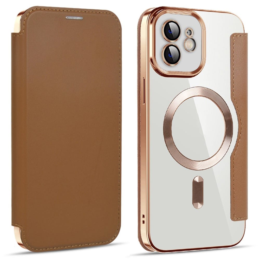 Techsuit SmartMag Book - θήκη για Apple iPhone 12 - Καφέ - Image 2