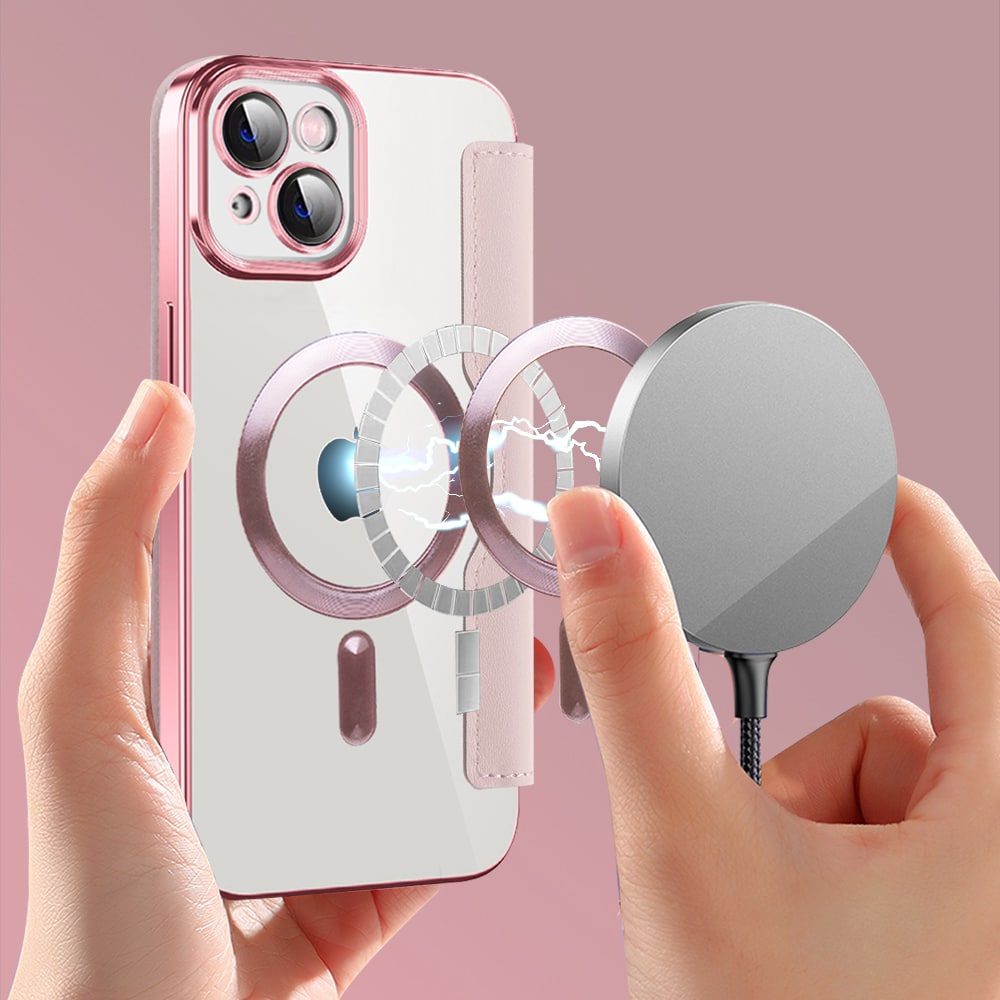 Techsuit SmartMag Book - θήκη για Apple iPhone 14 - Ροζ - Image 6