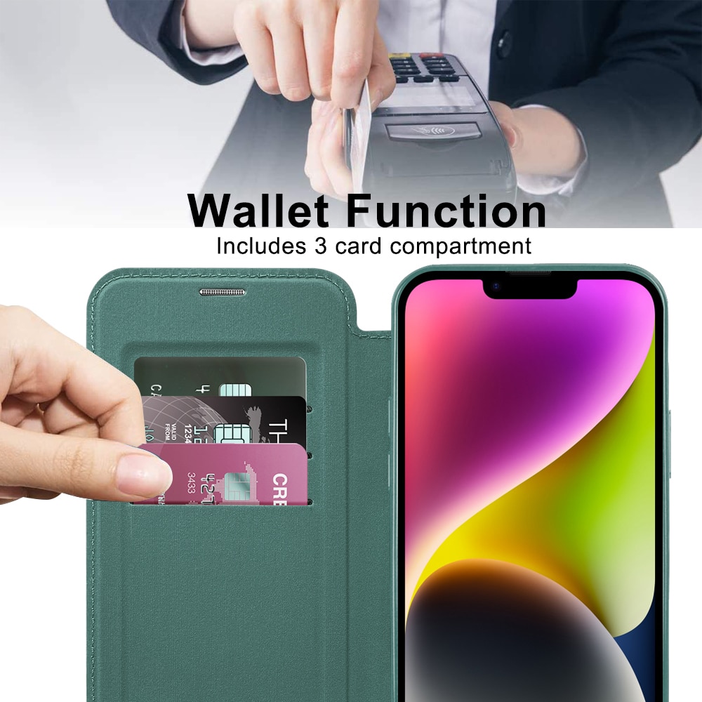 Techsuit SmartMag Book - θήκη για Apple iPhone 14 - Πράσινο - Image 5