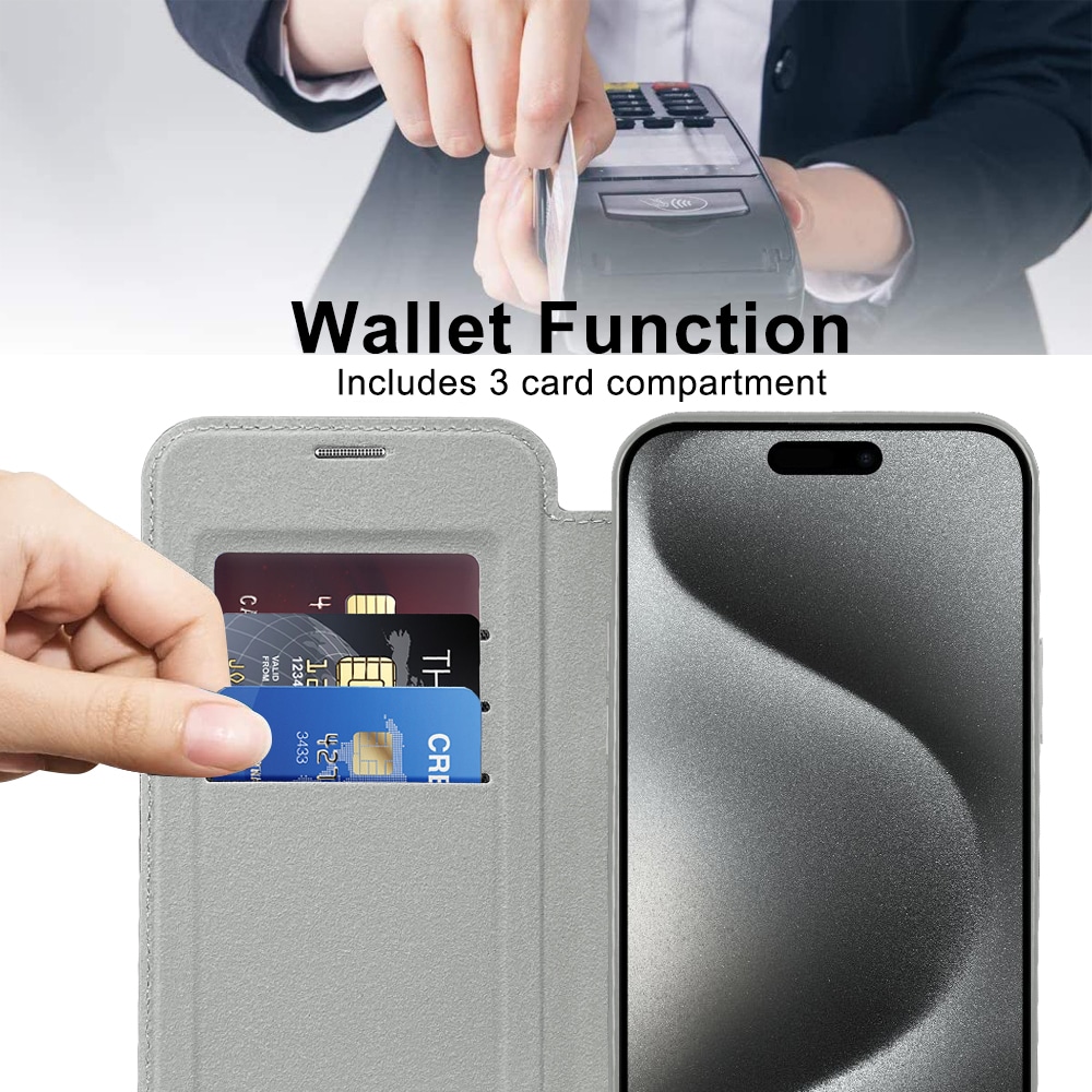 Techsuit SmartMag Book - θήκη για Apple iPhone 15 Pro - Γκρι - Image 5
