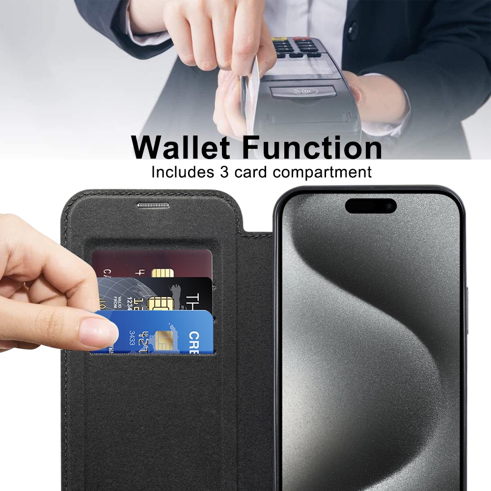 Techsuit SmartMag Book - θήκη για Apple iPhone 15 Pro Max - Μαύρο - Image 5