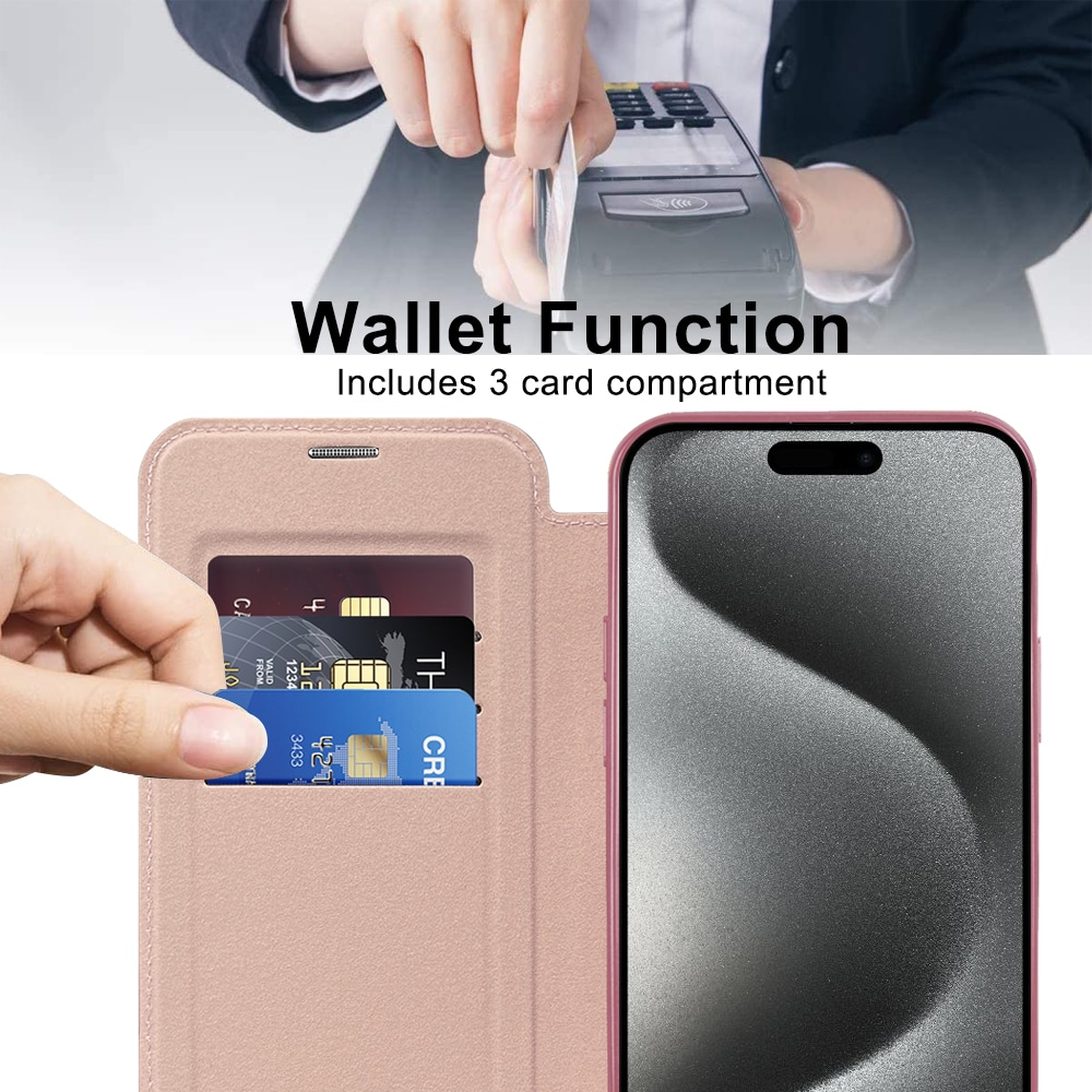 Techsuit SmartMag Book - θήκη για Apple iPhone 15 Pro Max - Ροζ - Image 5