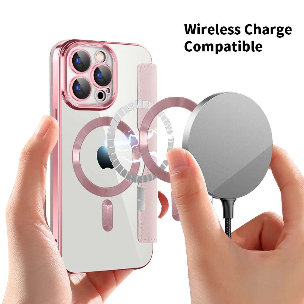 Techsuit SmartMag Book - θήκη για Apple iPhone 15 Pro Max - Ροζ - Image 6