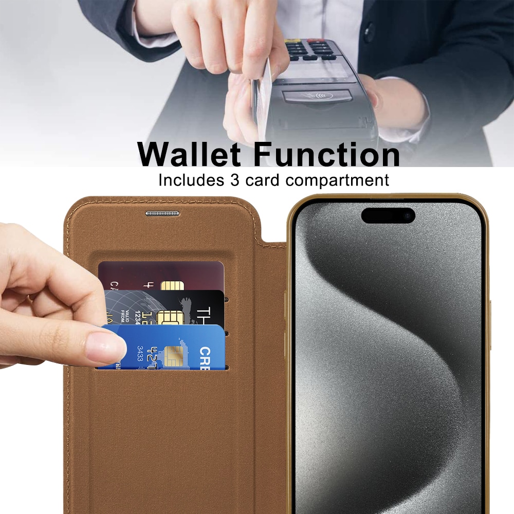 Techsuit SmartMag Book - θήκη για Apple iPhone 15 Pro Max - Καφέ - Image 5