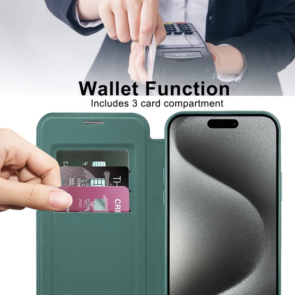 Techsuit SmartMag Book - θήκη για Apple iPhone 15 Pro Max - Πράσινο - Image 5