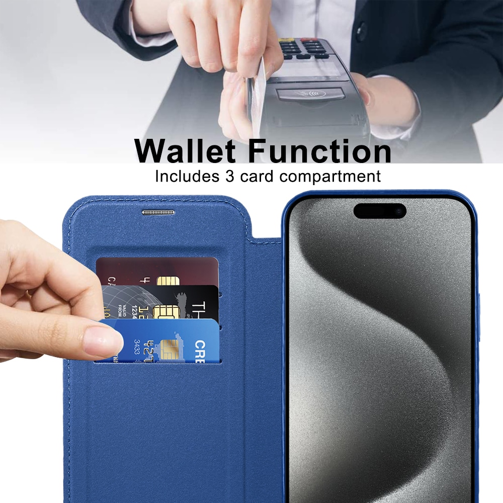 Techsuit SmartMag Book - θήκη για Apple iPhone 15 Pro Max - Μπλε - Image 5