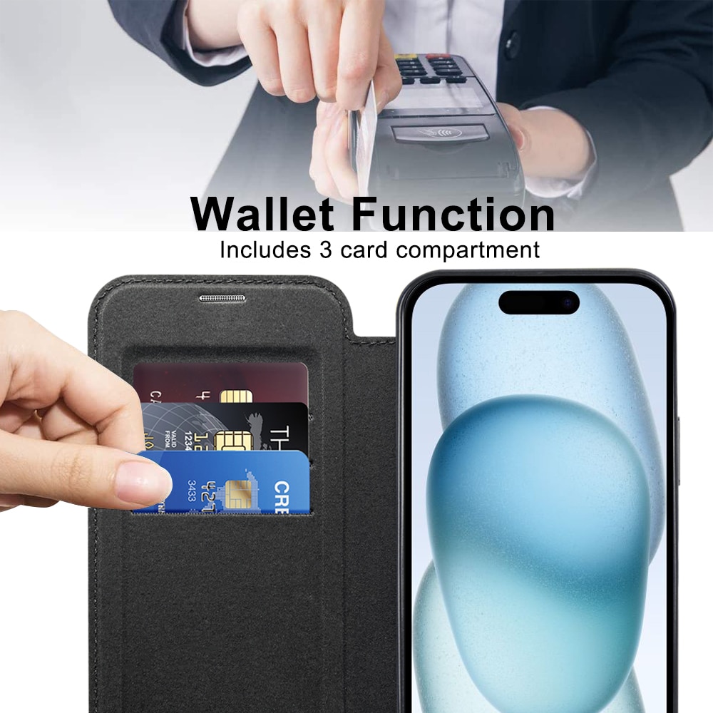 Techsuit SmartMag Book - θήκη για Apple iPhone 15 - Μαύρο - Image 5